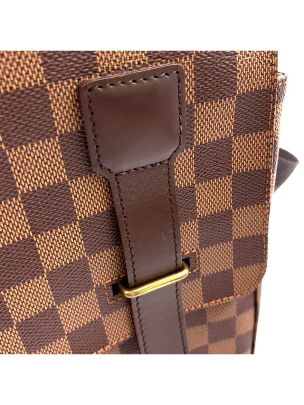 Louis Vuitton Broadway Damier Ebene Leather Brown Shoulder Bag Gold